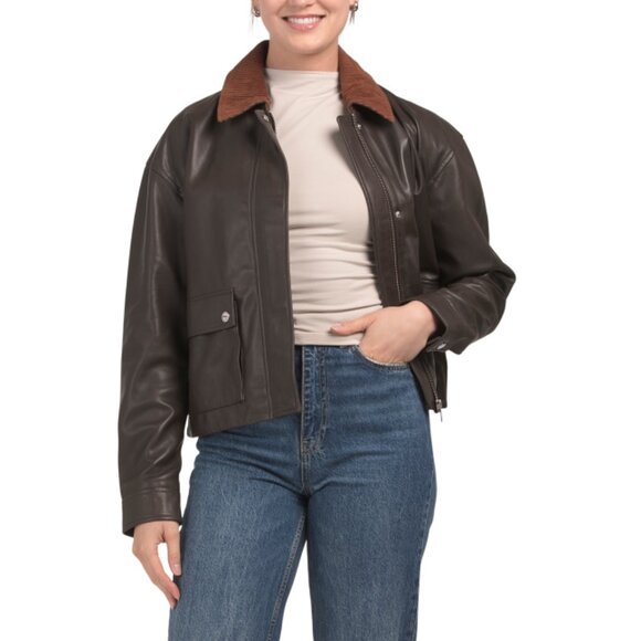 BOD & CHRISTENSEN Chocolate Leather Barn Jacket - Picture 1 of 2